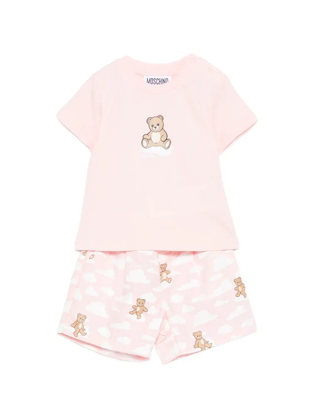 Комплект шорт с принтом "плюшевый мишка" Moschino Kids, розовый