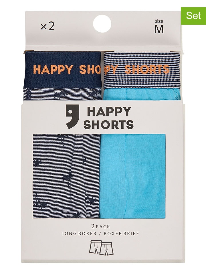 

Happy Shorts Комплект из 2 штук: боксерские шорты светло-голубого и темно-синего цвета