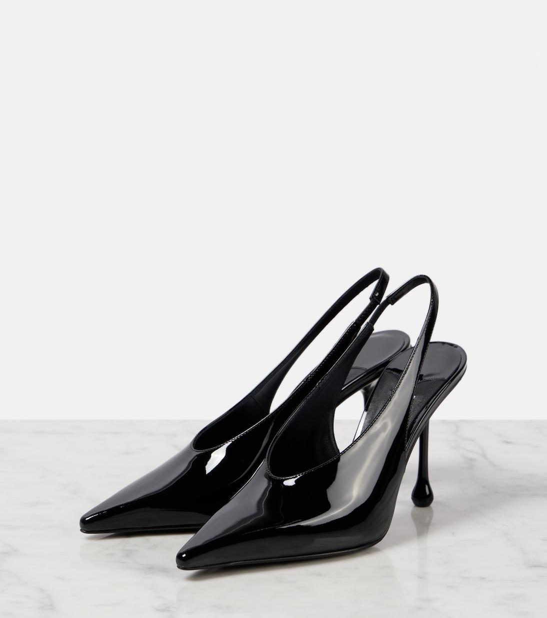 Туфли Isa 95 из лакированной кожи с пяткой на пятке Jimmy Choo, черный — фото 4