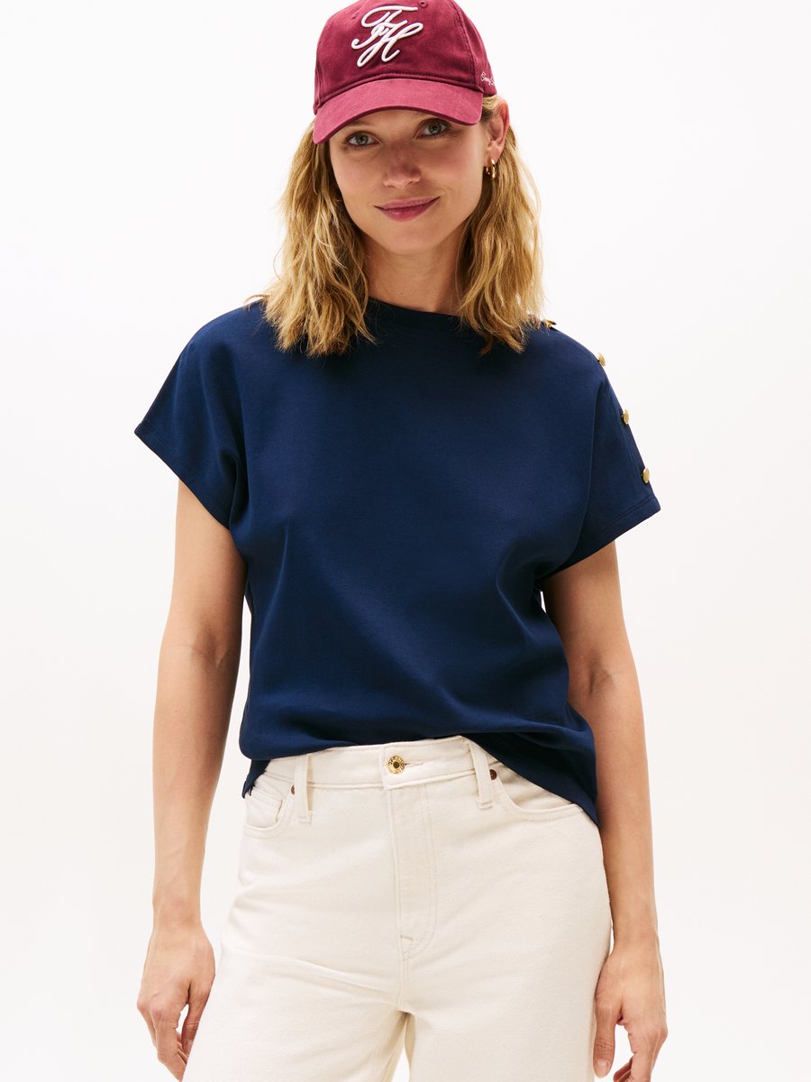 

Футболка Tommy Hilfiger GOLD BUTTON TEE, Dark Night Navy/Dark Blue