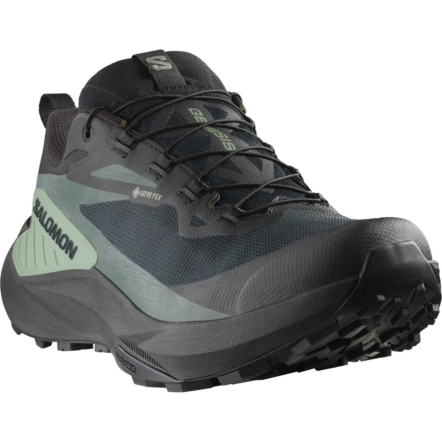 Мужские трейловые кроссовки Genesis GTX Salomon, Black/Agave Green/Urban Chic — фото 3