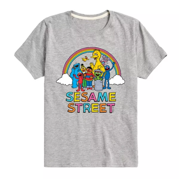 

Футболка с рисунком радуги «Улица Сезам» для мальчиков 8-20 лет Licensed Character, серый