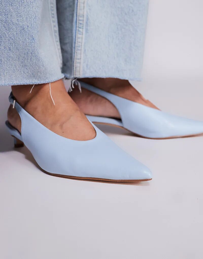 Туфли Public Desire Saskia на каблуке-рюмочке нежно-голубого цвета — фото 4