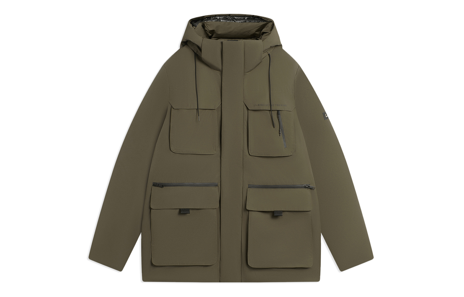 

Тренировочная серия пуховик зимний мужской LINING, темно-зеленый