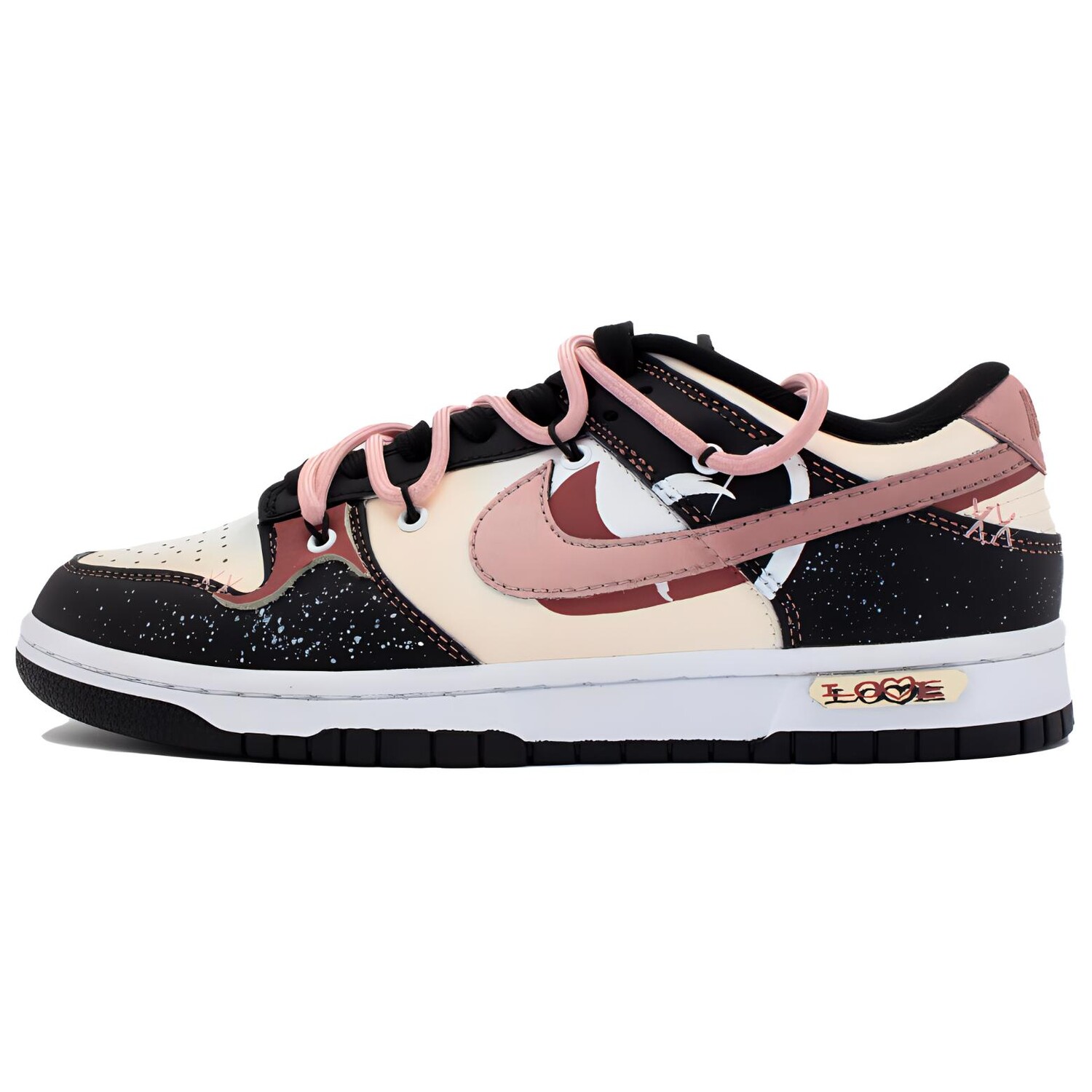 

Кроссовки Nike Dunk Skateboarding Shoes Unisex Low-top White/black/pink, черный