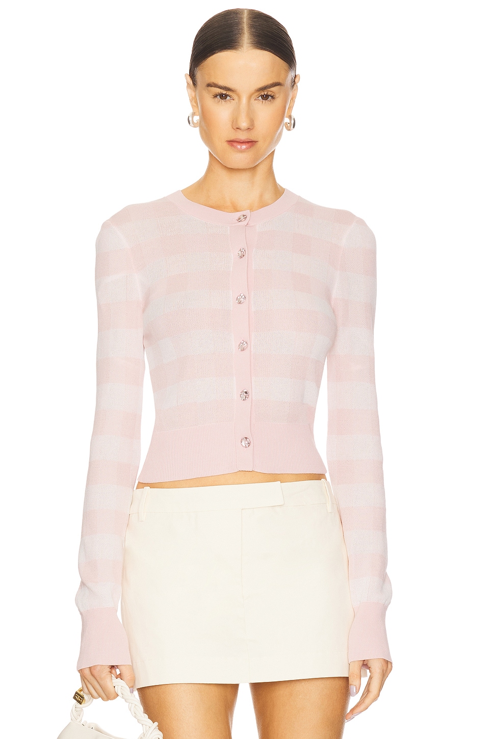 

Трикотажный кардиган в клетку Gingham For Love & Lemons, pink