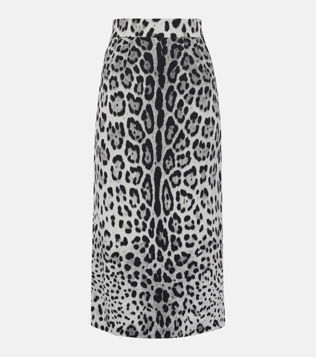 

Юбка-карандаш из смесового шелка с леопардовым принтом Dolce&Gabbana, Leo Nero Fdo Grigio