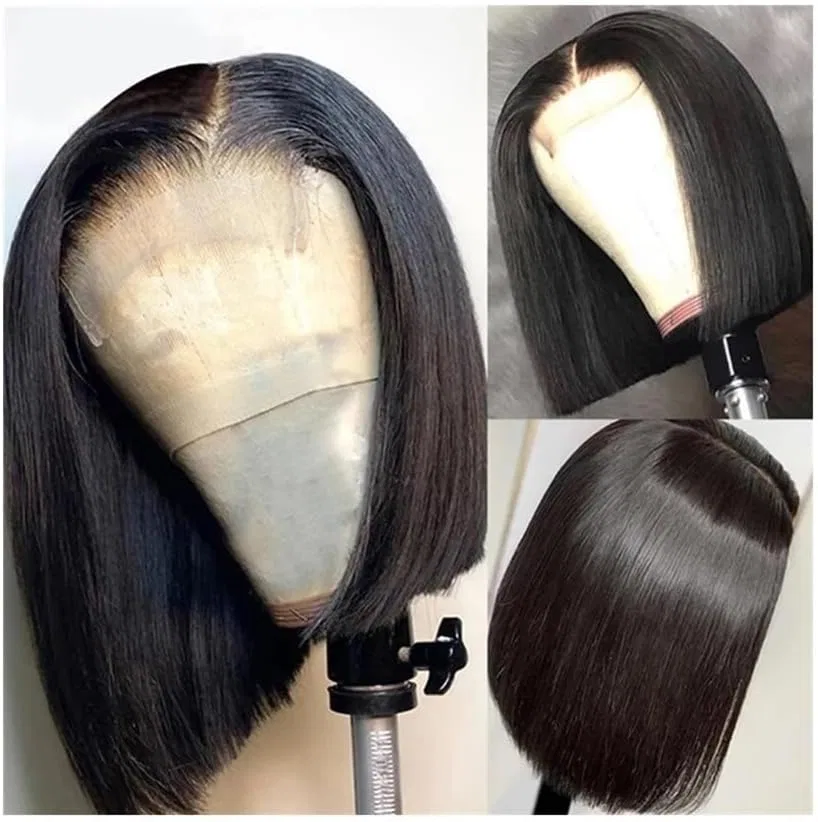 Парик с кружевным фронтом, короткий боб, Brazilian Hair, 14 дюймов, InnoVate9