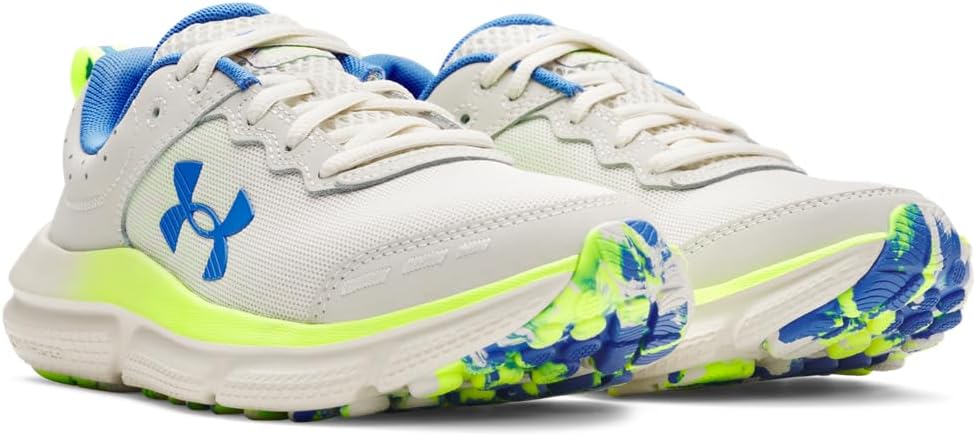 Кроссовки для мальчиков Under Armour Assert 10 для младших школьников, белый/синий/желтый — фото 2