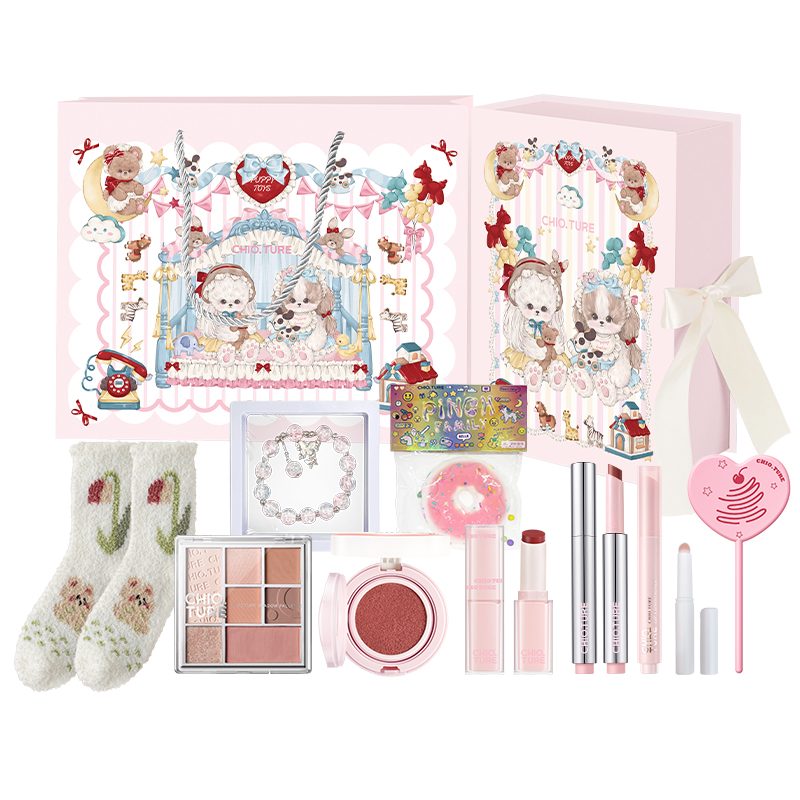Палитра для макияжа Sweet Dream Toys House легко растушевывается натуральный глянцевый блеск для губ прозрачное тональное средство зеркальное покрытие CHIOTURE — фото 3
