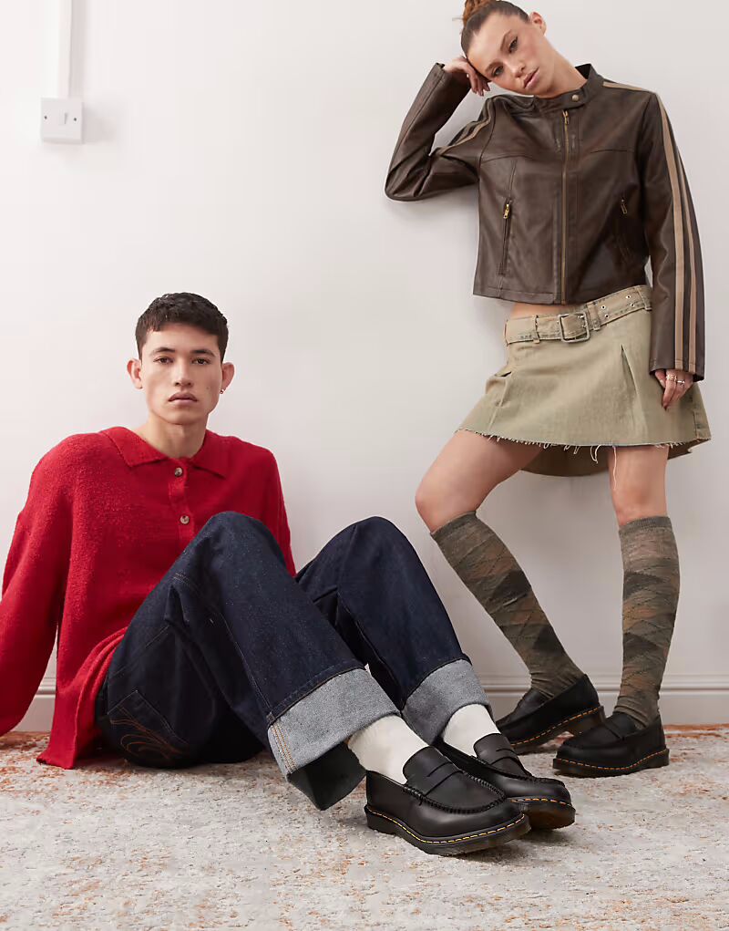 Лоферы Penton унисекс, гладкие, черного цвета Dr Martens — фото 4