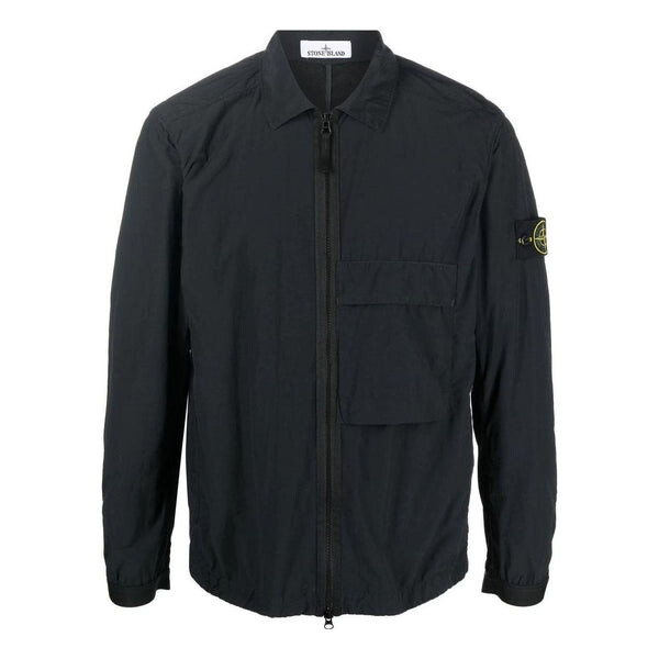 

Куртка garment dyed naslan light overshirt 'black' Stone Island, черный