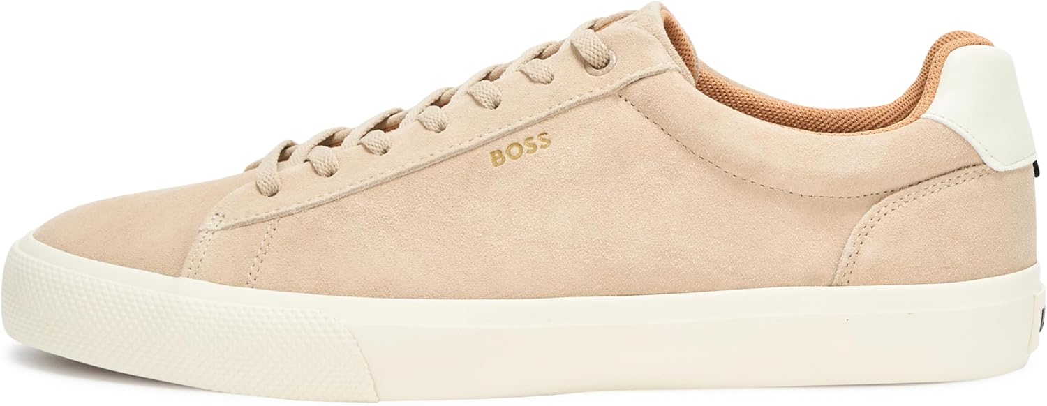 BOSS мужские кроссовки Aiden Suede Low Top, Sand Beige — фото 2