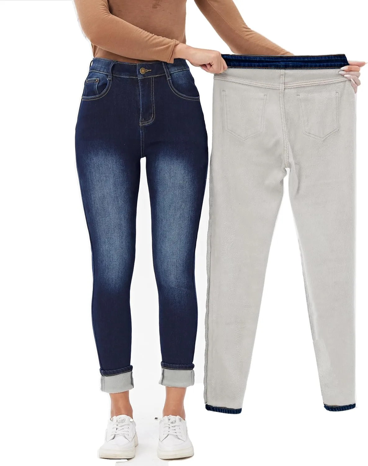 

Женские зимние джинсы Yehopere с флисовой подкладкой, скинни, высокая посадка