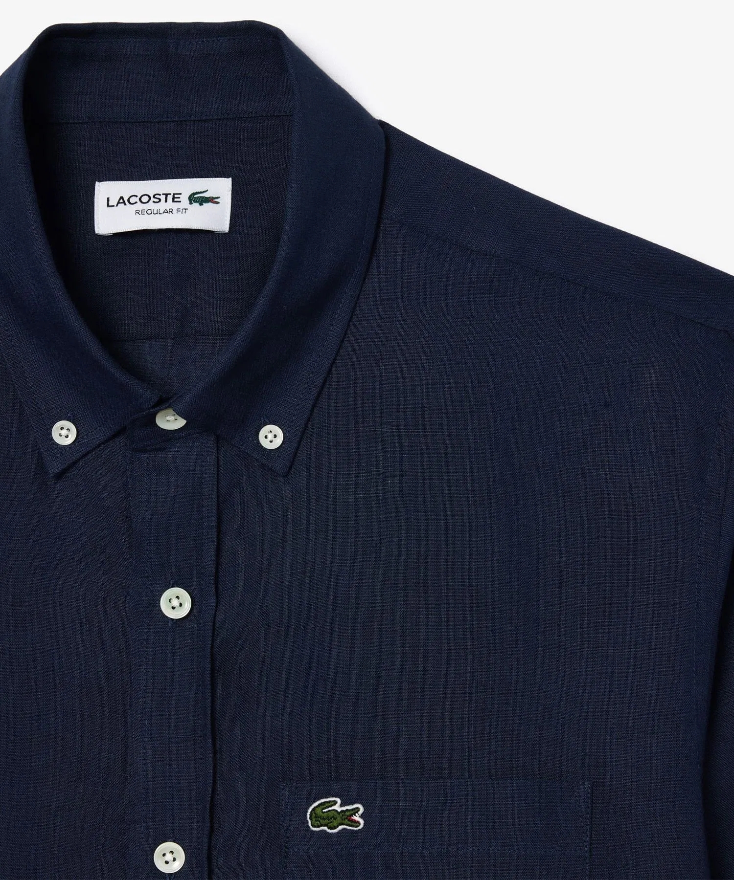 Рубашка LACOSTE льняная синяя