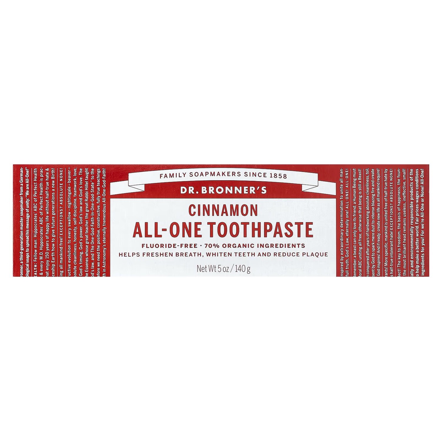 Зубная паста All-One, корица, 5 унций (140 г) Dr. Bronner'S — фото 2