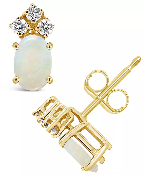 

Серьги-Гвоздики с опалом (1/2 карата tw) и бриллиантами (1/8 карата tw) из 14-каратного желтого золота или 14-каратного белого золота Macy'S, gold