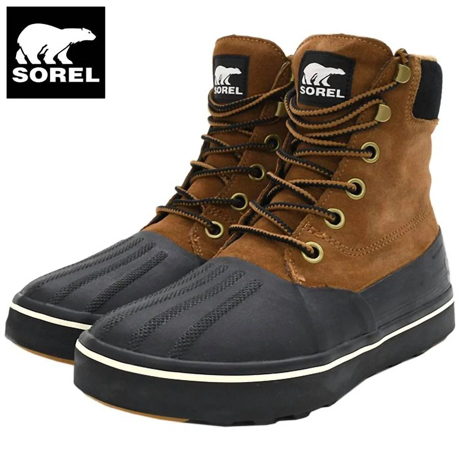Мужские ботинки Sorel Metro II из бархата, коричнево-черного цвета — фото 4