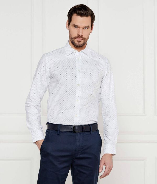 

Рубашка Boss Slim Fit с принтом, белый