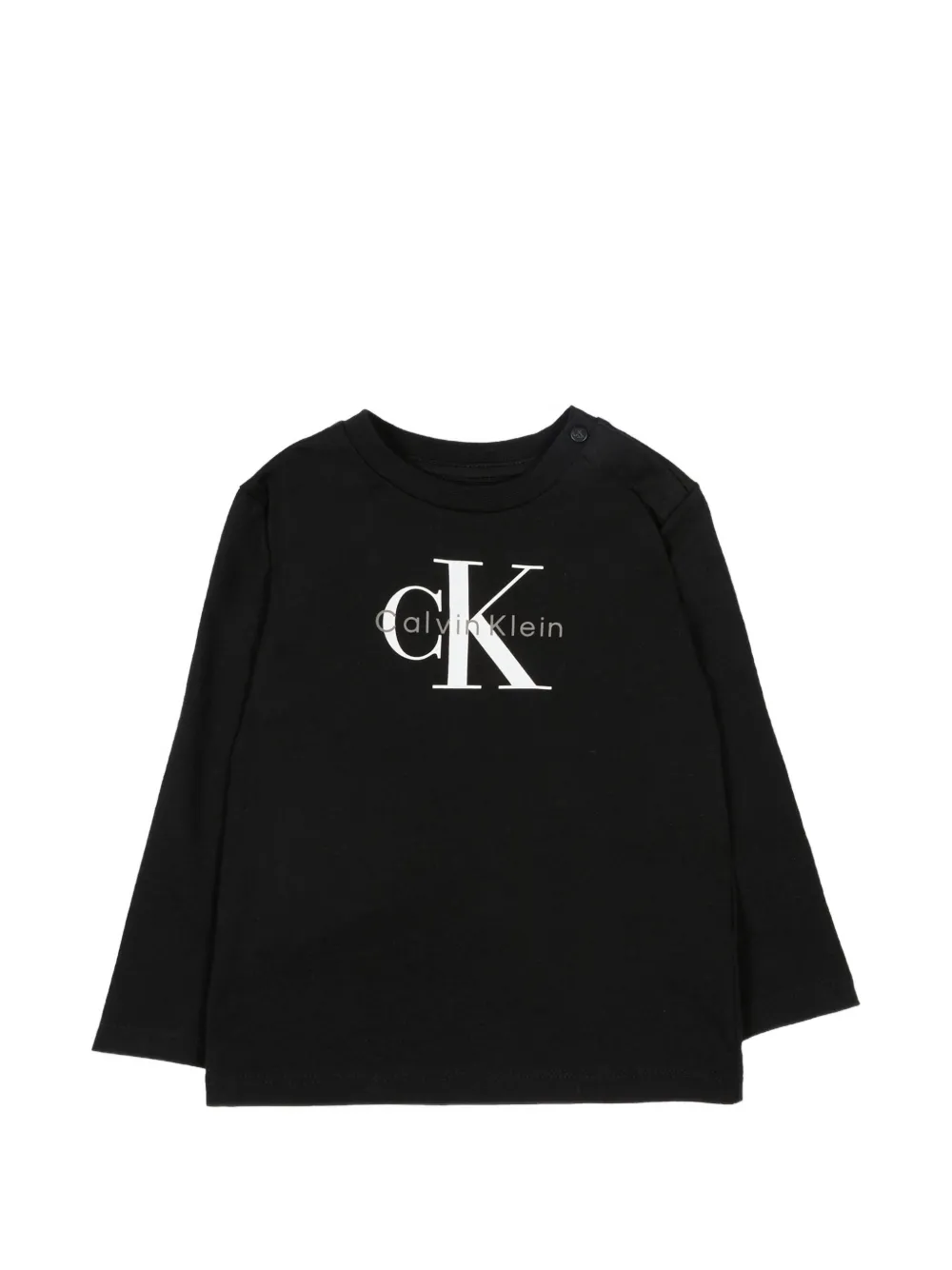 Футболка с длинными рукавами и принтом Calvin Klein Kids, черный