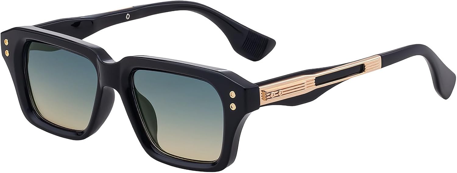 

Солнцезащитные очки AIEYEZO прямоугольной формы для мужчин и женщин, модные солнцезащитные очки в квадратной оправе, ретро-дизайнерские очки в стиле 90-х, Black/Green Brown