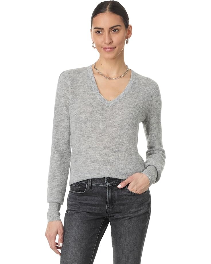 

Свитер Madewell Ashland Lightweight Alpaca V-Neck Pullover, цвет Heather Ash