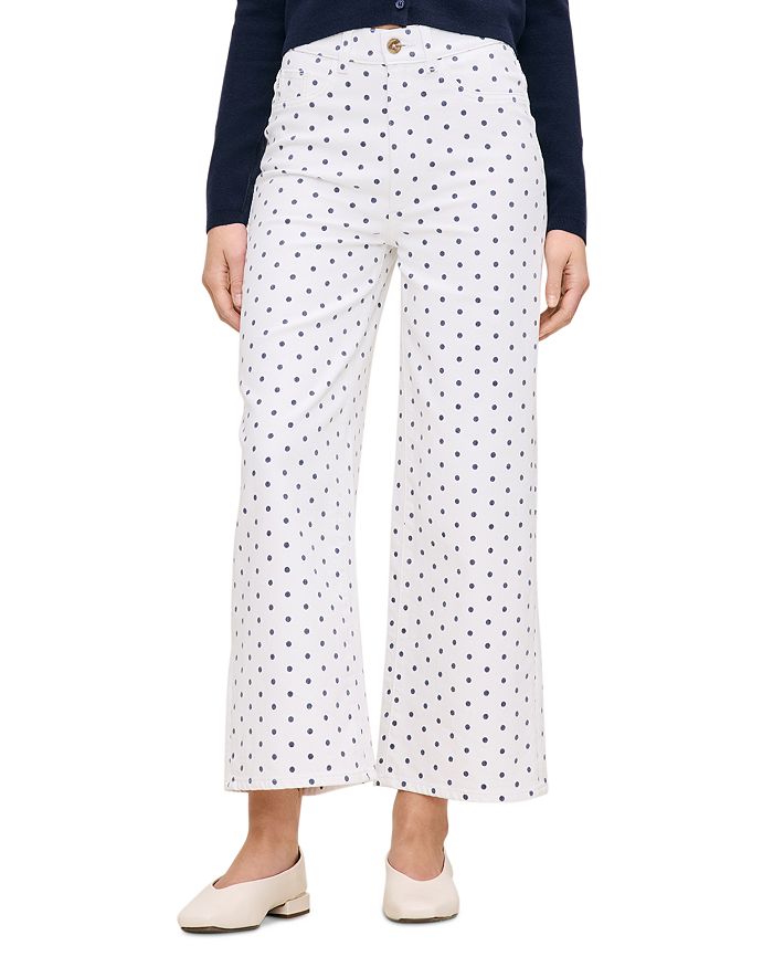 

Джинсы Hepburn High Rise Ankle Wide Leg в морском горошке DL1961, белый