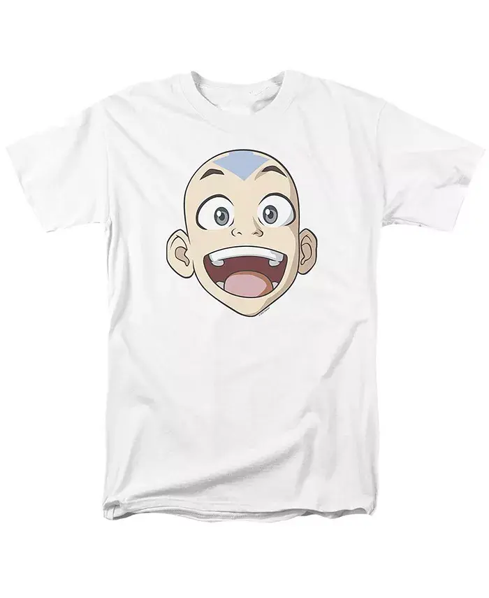 

Мужская классическая футболка с лицом Аанга Avatar The Last Airbender, белый