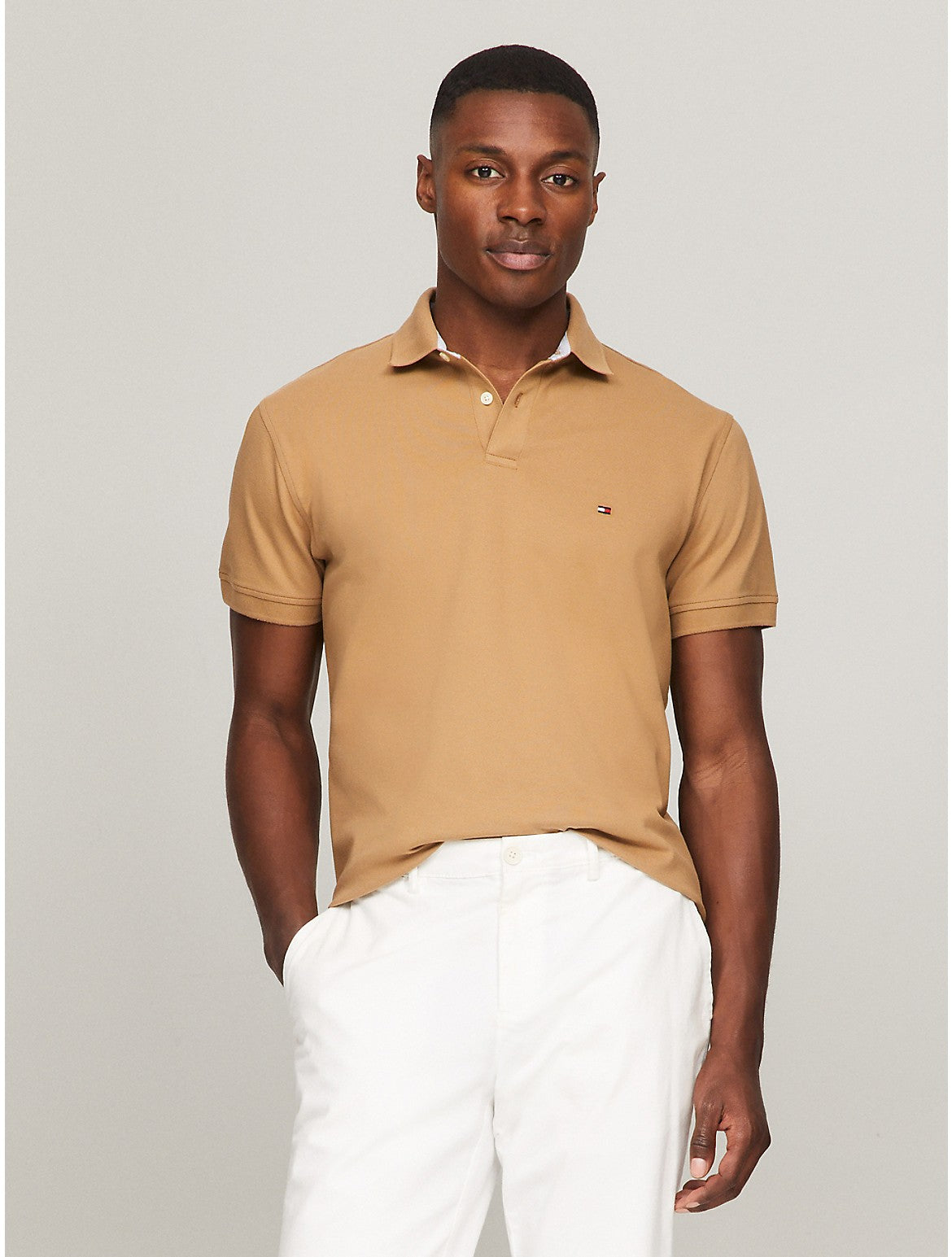 

Мужская рубашка Tommy Hilfiger Stretch Regular Fit Tommy Polo, цвет pinecone tan