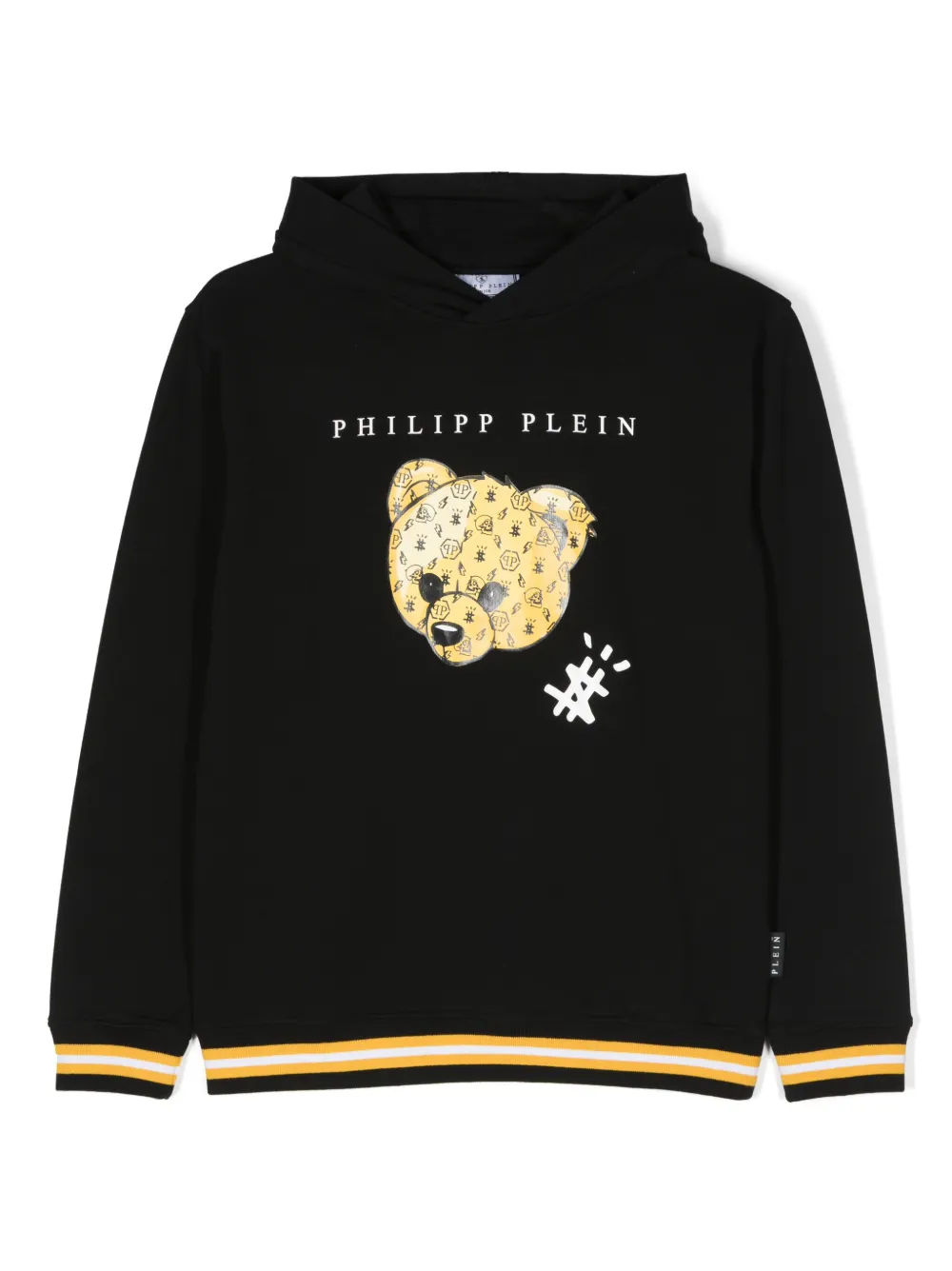 

Худи с логотипом и полосками Philipp Plein Junior, черный