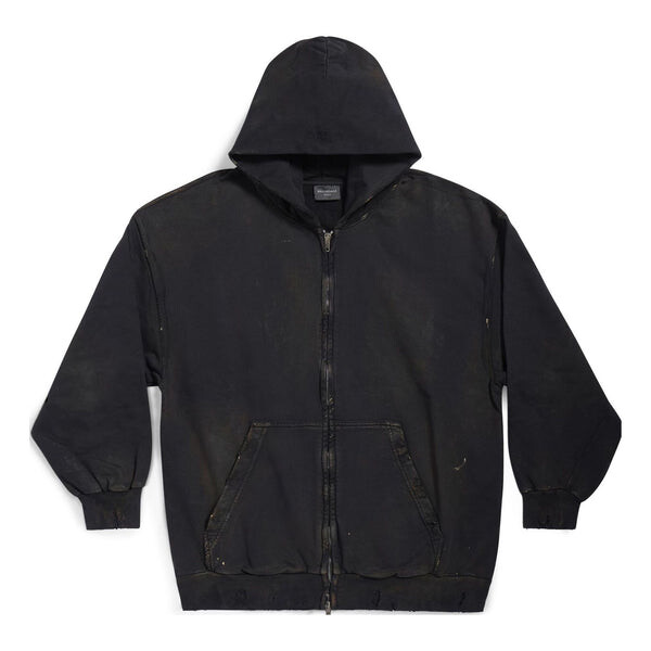 

Куртка paris zip-up hoodie small fit 'black faded' Balenciaga, черный