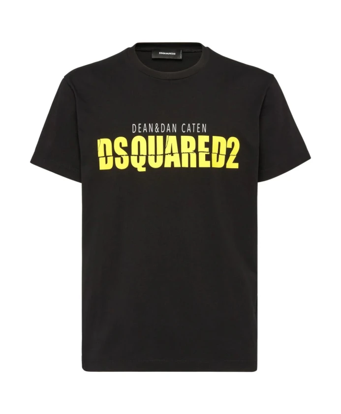 

Футболка с логотипом в стиле ужасов, стильный крой. Dsquared2, черный