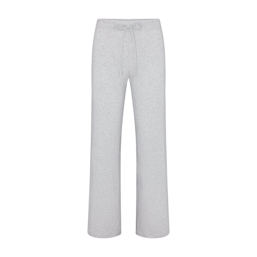 

Прямые брюки SKIMS Cotton Jersey, цвет Light Heather Grey