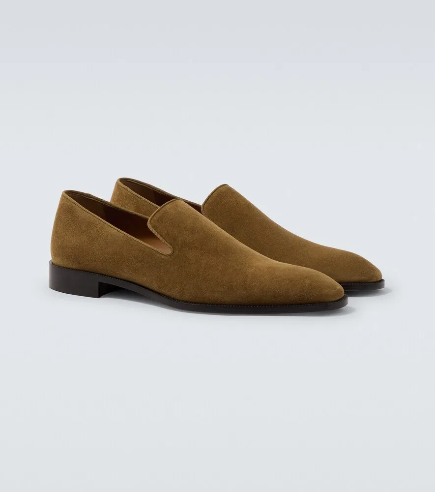 Замшевые лоферы Danny Flex Christian Louboutin, коричневый