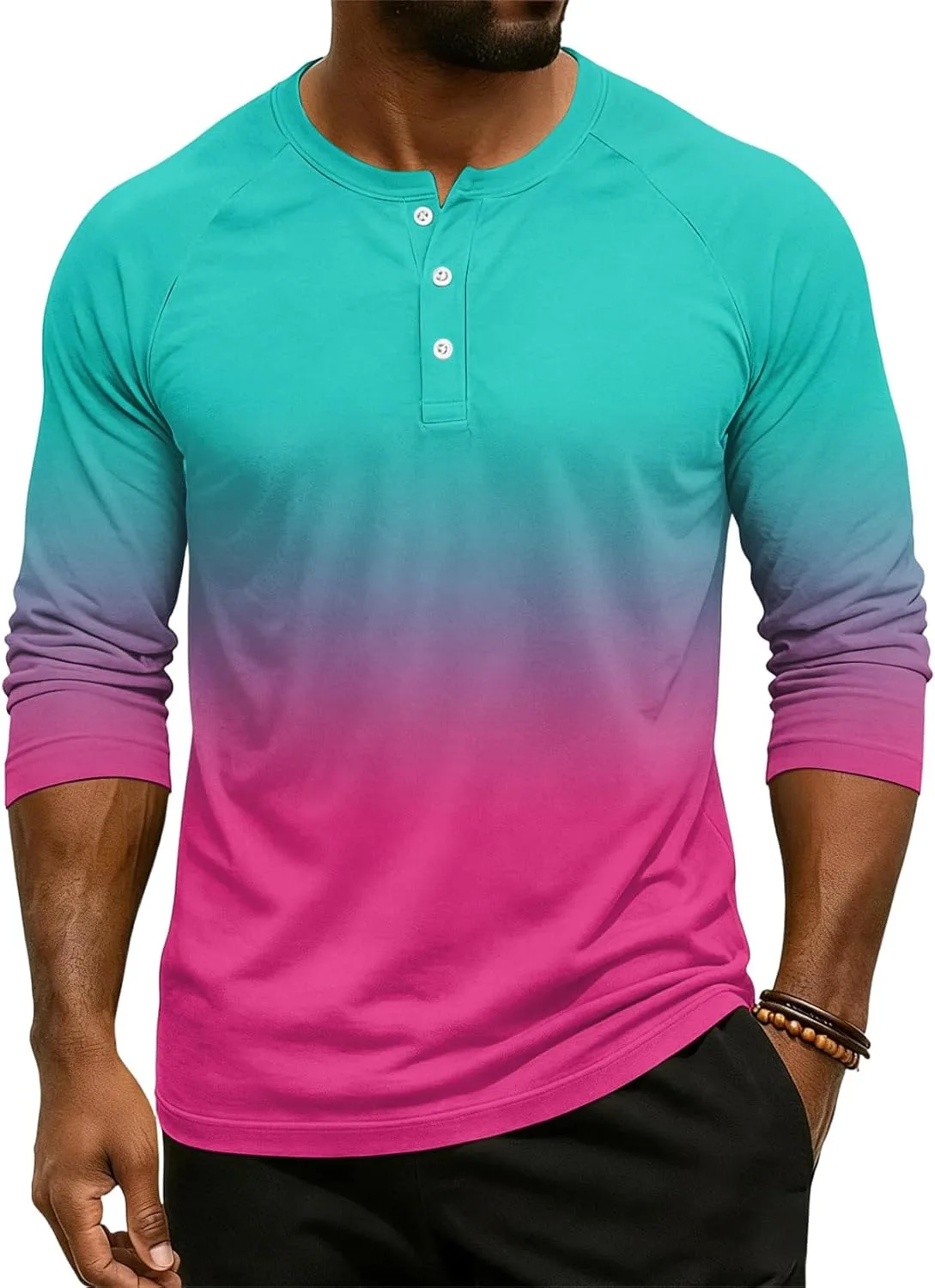 

Футболка Spring Henley для мужчин с рукавом реглан 3/4 ZWSPTO
