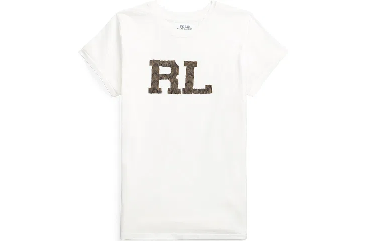 Футболка женская White с круглым вырезом, прямой крой Polo Ralph Lauren