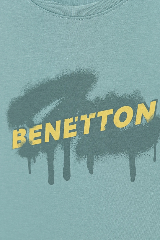 Детский лонгслив United Colors Of Benetton, бирюзовый — фото 3