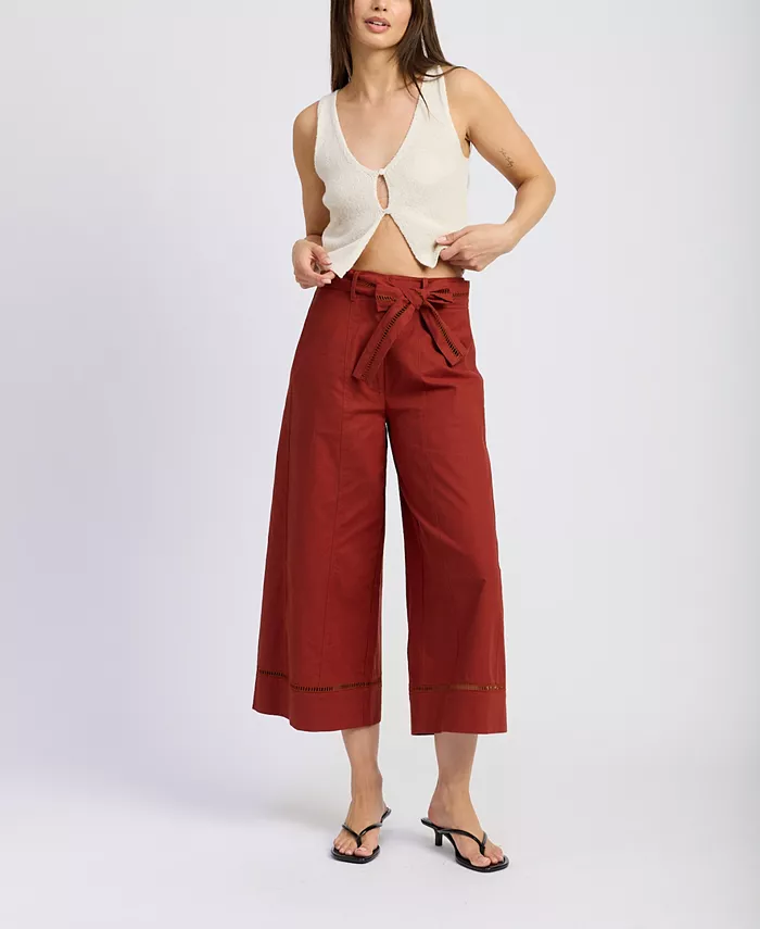 

Женские брюки Megumi с завязкой на талии средней посадки En Saison, красный