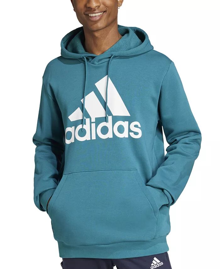 

Мужская флисовая толстовка с капюшоном и большим логотипом Essentials adidas, синий