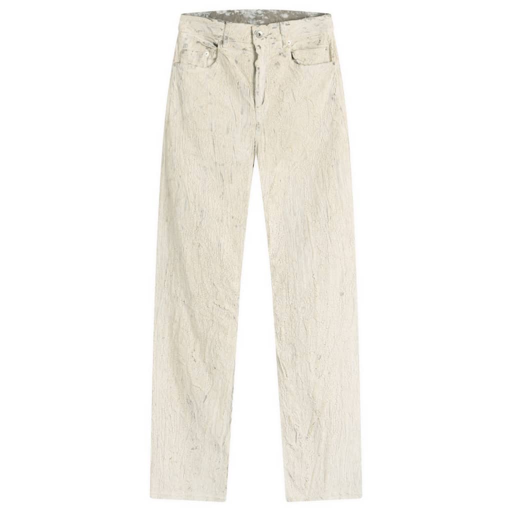 

Покрытые денимовые брюки Headon Rick Owens, цвет milk