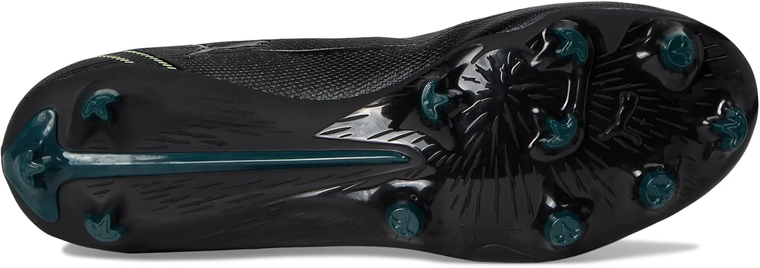Мужские футбольные бутсы Puma Ultra Play Firm, искусственная, грунтовая подошва, черный/зеленый — фото 3