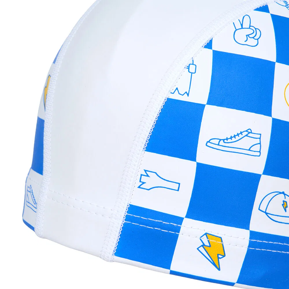 Детская шапочка для плавания Checkerboard Icon PU, белая, от Renomaswim — фото 4