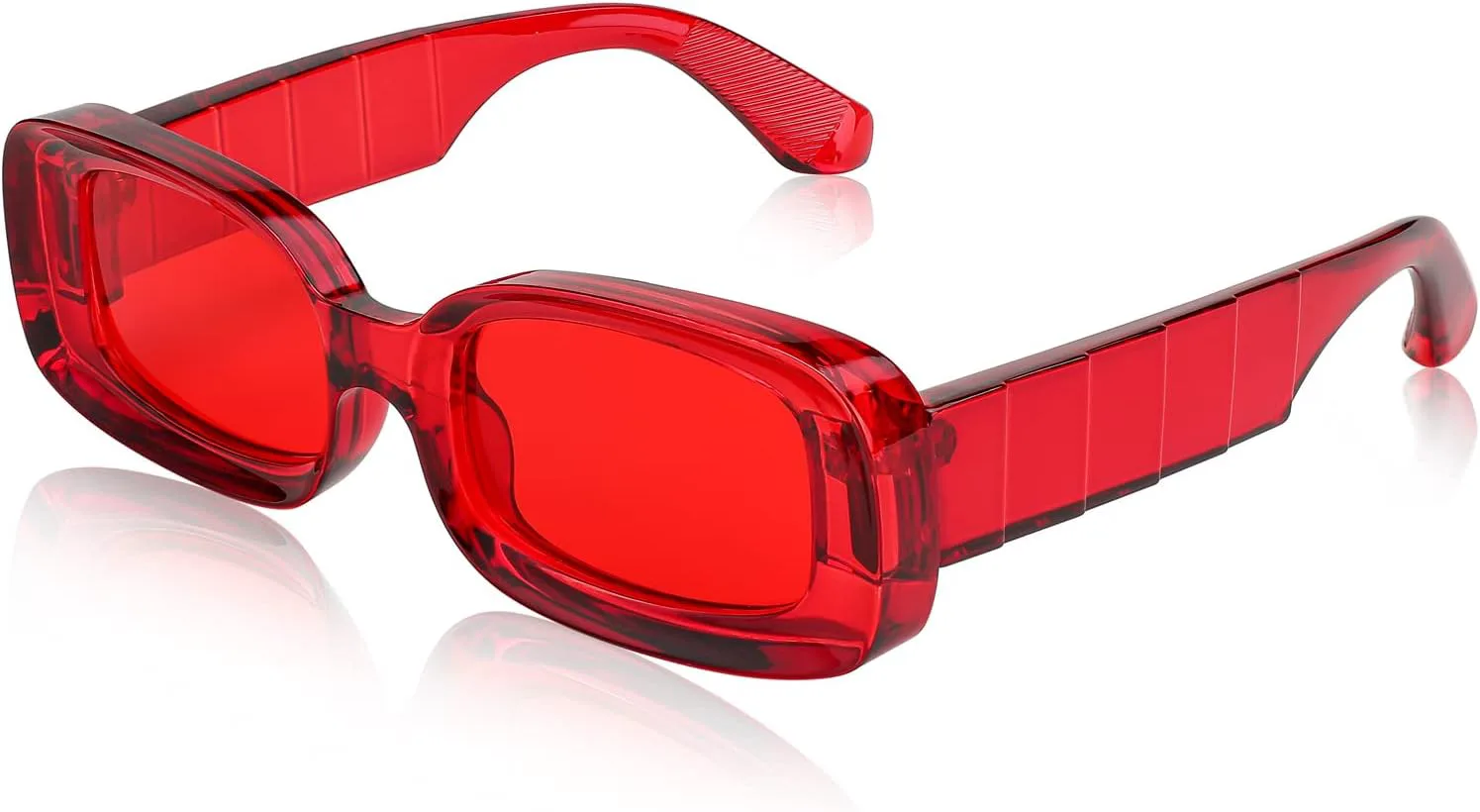 

Солнцезащитные очки FEISEDY прямоугольной формы для женщин и мужчин в стиле ретро 90-х, толстая оправа, массивная квадратная форма, защита UV400, B2307, Red