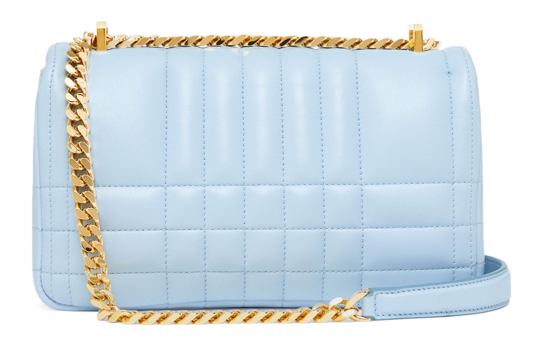 Сумка Burberry Lola из стёганой кожи, маленькая, бледно-голубая — фото 2
