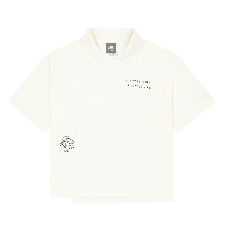 

New Balance Серая футболка-поло NB SS25 женская белая