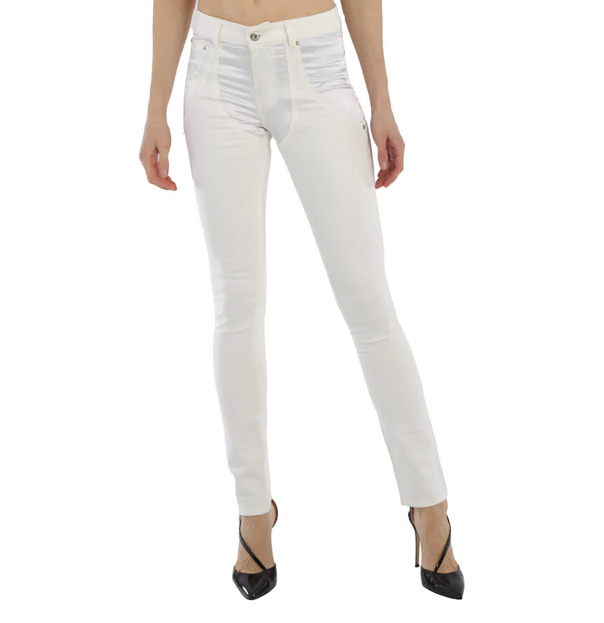 

Женские брюки Filles A Papa Белые атласные джинсы