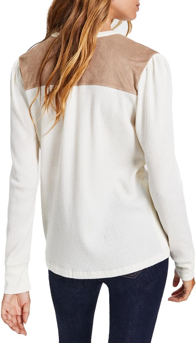 

Женская футболка-хенли Tommy Hilfiger с отделкой из искусственной замши, Ivory, Бежевый, Женская футболка-хенли Tommy Hilfiger с отделкой из искусственной замши, Ivory