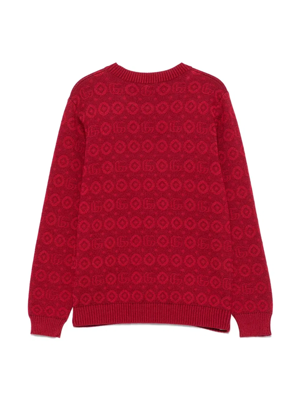 Свитер с двойной интарсией g Gucci Kids, красный — фото 2