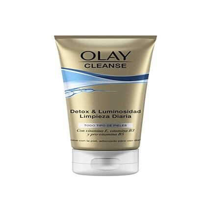 

Olay Очищающее средство для ежедневного очищения кожи «Очищение, детоксикация и сияние» для всех типов кожи с витамином Е и провитамином В5, нежное для кожи, для ежедневного использования, 150 мл