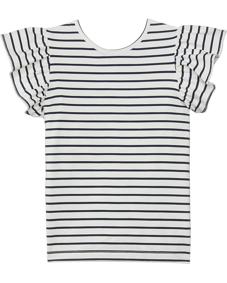 

Топ Janie and Jack Navy Stripe Ruffle Top, синий